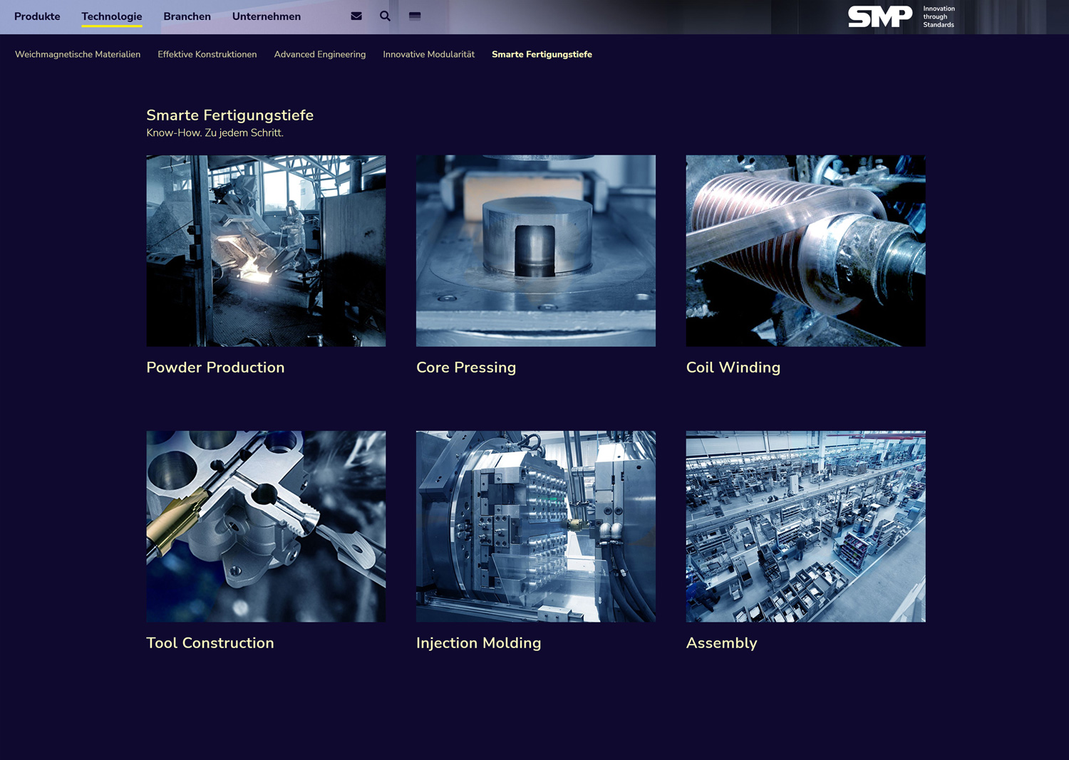 SMP hat eine hohe Fertigungstiefe, die bei der Entwicklung und eigener Herstellung der Pulververbundwerkstoffe beginnt